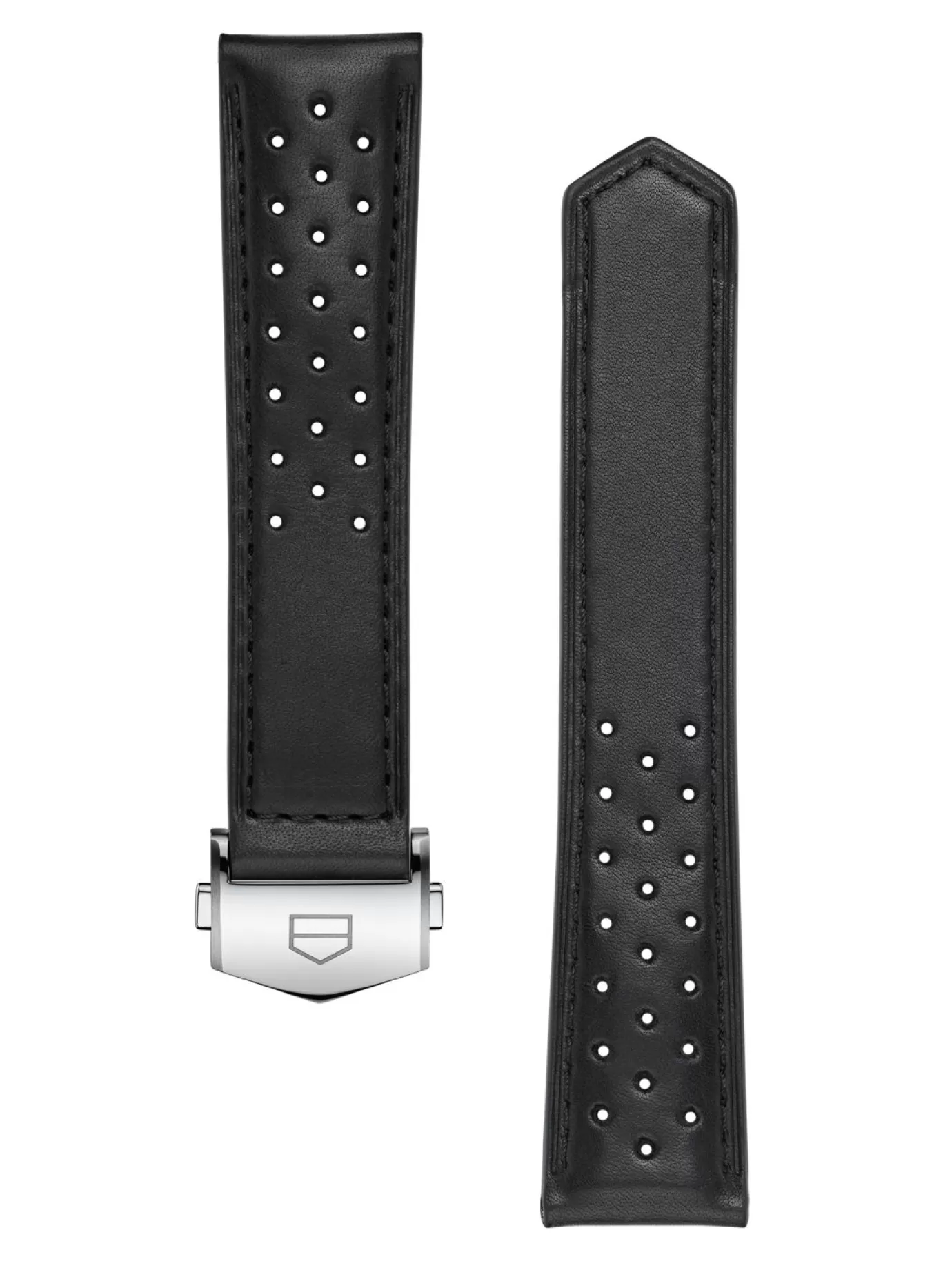 TAG Heuer Carrera 39Mm Black Perforated Leather Strap