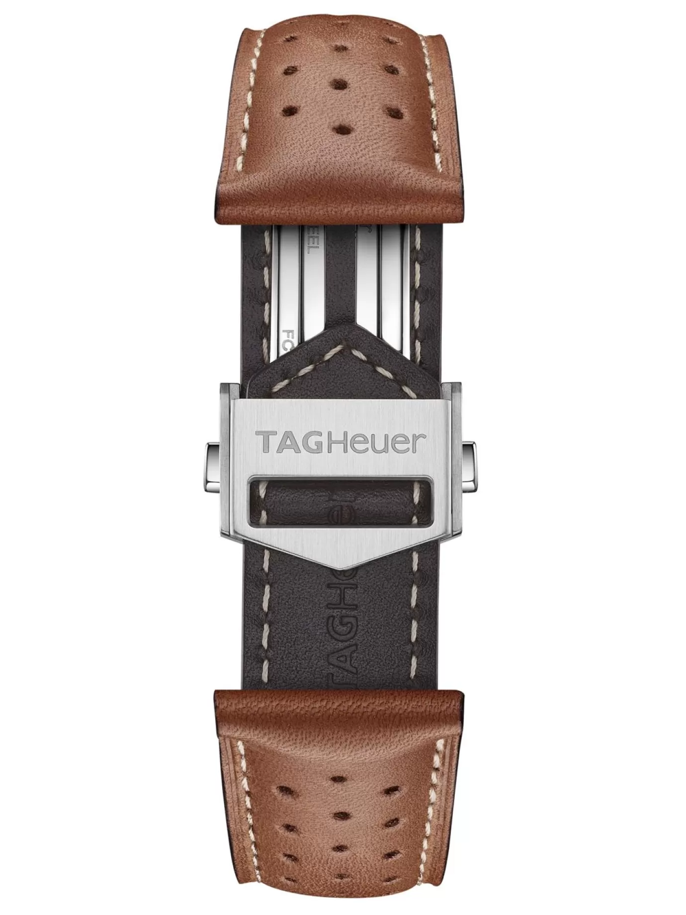 TAG Heuer Carrera 39Mm Brown Perforated Leather Strap