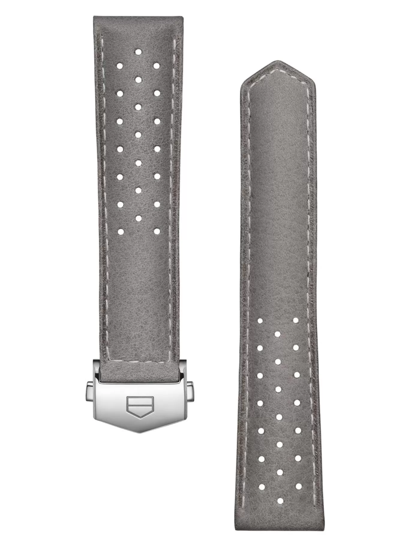 TAG Heuer Carrera 39Mm Grey Perforated Leather Strap